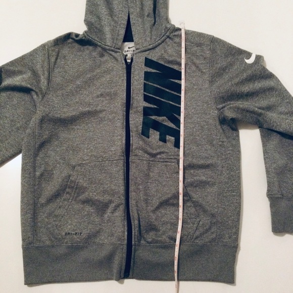 Nike Boys Gray Dri Fit Hoodie Large (14-16) - Picture 3 of 12